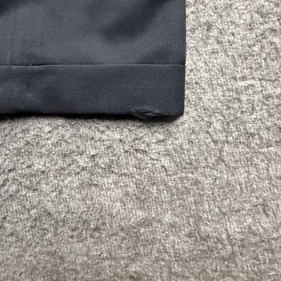 Brooks Brothers 346 Wool Dress Pants Mens 42 x 32 Black Pleated Cuffed - Picture 9 of 9